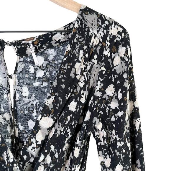 Free People All The Right Ruffles Romper in Ivory Black, Size XS - Picture 6 of 16